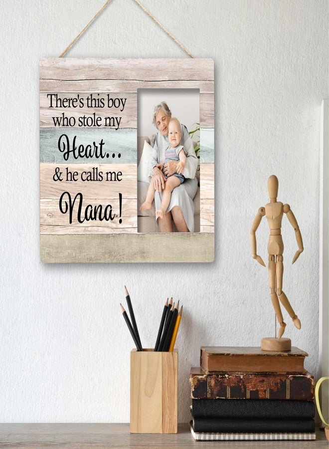 SRADMO Nana Picture Frame, Nana Frame, Pregnancy Announcements, Pregnancy Announcement For Grandparents, Grandma And Me Picture Frame, This Boy Calls Me Nana 10x8 Inch Wooden Tabletop Photo Frame - Image 4